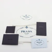 2WAYキャンバス レザー ベージュ ブラック 黒 ゴールド金具 1BA355 プラダ エンブロイダリー キャンバスxレザー 2WAYハンドバッグ
