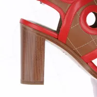 エルメス レザー サンダル 36 レディース レッド ブリンカー