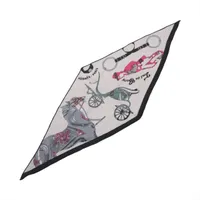 エルメス スカーフ カシミヤ×シルク グレー トライアングル