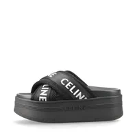 CELINE メッシュ ブロックスライド サンダル ロゴ Black 送料込 CELINE メッシュ ブロックスライド サンダル ロゴ Black 送料込
