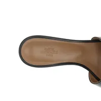 即決優先値下 エルメス サンダル オアジス 37.5 ブラック 直営店 エルメス オアジス レザー サンダル 37.5 レディース ブラック