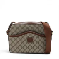 グッチ ショルダーバッグ レザー×PVC インターロッキング GG柄 ブラウン 楽天市場】グッチ GUCCI インターロッキングG ショルダーバッグ