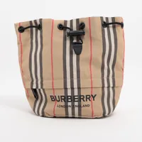 未使用✨BURBERRY LONDON ポーチ ノバチェック PVC ベージュ系 極美品】 BERBERRY LONDON バーバリー ロンドン ハンドバック