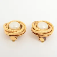 ［正規品］CHANEL フェイクパール ピアス 片方　ゴールド系 CHANEL(シャネル) ココマーク パール ピアス メタル(GP
