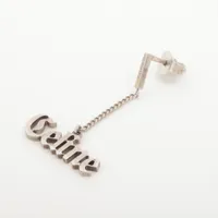 CELINE ロゴシルバーシングルピアス セリーヌ ピアス トリオンフフリンジ 片耳 シルバー ユニ