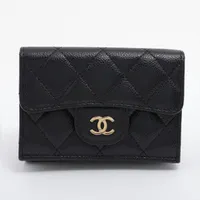 53＊CHANEL　シャネル　マトラッセ　キャビアスキン　コンパクト　ウォレット シャネル マトラッセ シャネル マトラッセ キャビアスキン