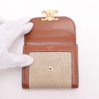 CELINE トリオンフキャンバスのスモール フラップ ウォレット CELINE セリーヌ 財布 三つ折り財布 スモール フラップ