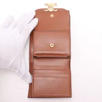 希少✨セリーヌ スモールウォレット トリオンフ ロゴ金具 キャンバス ブラウン セリーヌ トリオンフ スモールフラップウォレット キャンバス