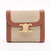 現行モデル【極美品】セリーヌ スモール フラップウォレット　トリオンフキャンバス ☆CELINE☆ セリーヌ スモール フラップウォレット トリオンフ