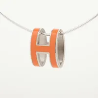 専用エルメスオレンジ H型キューブ ネックレス HERMES - 【中古】エルメス ネックレス カージュドアッシュ H