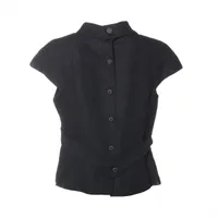 シャネル ココボタン P37 ペーパー ブラウス 42 レディース ブラック