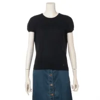 シャネル ココボタン 06A カシミヤ 半袖ニット 38 レディース ブラック  P29561K00208