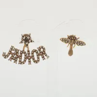 【希少☆極美品】Dior CD ヘアクリップ ヘアピン ゴールド ラインストーン Christian Dior クリスチャンディオール ヘアクリップ ヘアピン