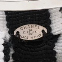 【中古】CHANEL バレッタ ココマーク プラスチック アイボリー ブラック シャネル ココマーク リボン 25K バレッタ ファブリック