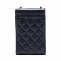 CHANEL 手袋　レザー ネイビー CHANEL シャネル カメリア 三つ折り財布 コンパクトウォレット