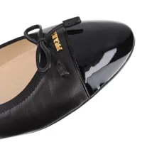 PRADA フラットパンプス　37 プラダ レザー フラットパンプス 37 レディース ブラック ロゴ