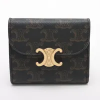 CELINE トリオンフキャンバスのスモール フラップ ウォレット すぐ届く】CELINE スモールウォレット トリオンフキャンバス