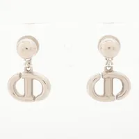 DIOR ピアス ディオール CD Navy CDネイビー ピアス(両耳用) GP シルバー