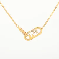 【極美品】FENDI ネックレス エスイズ ロゴ ストーン ゴールド 極美品】FENDI ネックレス エスイズ ロゴ ストーン ゴールド