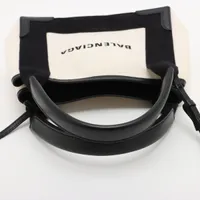 超美品◇2WAY◇鑑定済◇バレンシアガ カバスXS ポーチ付 黒 レザー 美品》BALENCIAGA ネイビーカバスXS 2WAYハンドバッグ ポーチ付