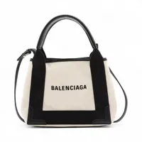 超美品◇2WAY◇鑑定済◇バレンシアガ カバスXS ポーチ付 黒 レザー 美品》BALENCIAGA ネイビーカバスXS 2WAYハンドバッグ ポーチ付