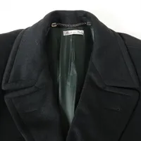 エルメス カシミヤ ロングコート 52 メンズ ブラック PT802