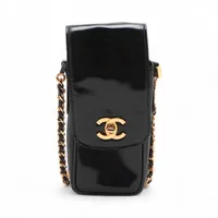 B*】様 CHANEL パテントレザー ブラック ショルダーバッグ　ゴールド金具 シャネル ココマーク パテントレザー チェーンショルダーバッグ