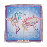 未使用級 ルイヴィトン モノグラム 大判シルク 世界地図 スカーフ バンダナ LOUIS VUITTON - レア！美品【LOUIS VUITTON】モノグラム 世界