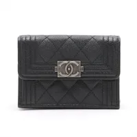 【TETSUYA】 CHANEL キャビアスキン ボーイシャネルウォレット キャビアスキン シャネル 財布/三つ折 CHANEL ミニ財布 ボーイ