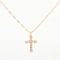 ローリーロドキン【K18】プチゴシッククロスネックレス MINI GOTHIC CROSS NECKLACE 18k Yellow Gold / DIAMONDS