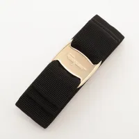 プラダ ロゴ バレッタ レジン×GP×ラインストーン ピンク