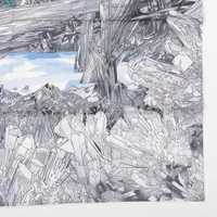 新品未使用品HERMESエルメス90 スカーフ水晶の谷の風景 グレー レディース HERMES エルメス スカーフ カレ90 La Vallee de Cristal 水晶の