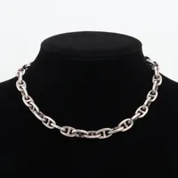 シェーヌダンクル デザイン ネックレス MMサイズ 37コマ シルバー HERMES エルメス ネックレス シェーヌダンクルネックレス MM