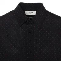 CELINE シルクシャツ 37 セリーヌ トリオンフ シルク シャツ 37 メンズ ブラック