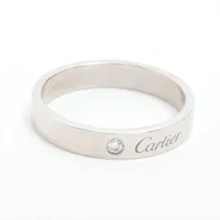 カルティエ ウェディング リングPt950 Cartier カルティエ 指輪 Pt950 ダイヤ3P(0.03ct) クラシック