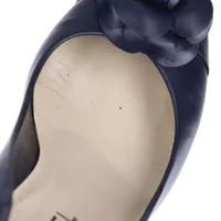 シャネル　CHANEL ネイビー スエード パンプス 381/2 C カメリア シャネル CHANEL ネイビー スエード パンプス 381/2 C カメリア