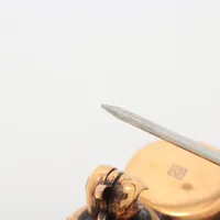 ◇グッチ◇メタル×ラインストーン/ダブルG/ブローチ/ブランド グッチ ダブルG ブローチ ラインストーン ゴールド A3837197
