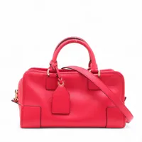 ぱーぷる LOEWE ロエベ アマソナ28 2way レザー レッド ロエベ アマソナ28 レザー 2WAYハンドバッグ レッド A3837942