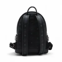 MCM ブラックレザーバックパック MCM - 美品 正規品 MCM エムシーエム リュック バックパック 黒