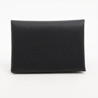 エルメス ヴォーエプソン カルヴィ デュオ コインケース 刻印U ブラック エルメス Hermes HERMES コインケース カルヴィデュオ CALVI DUO