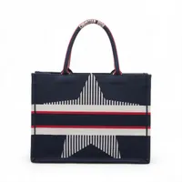美品☆ブックトートバッグ ネイビー ミディアム DIOR ディオール ブックトート ミディアムバッグ ブルー