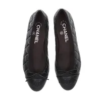 箱付き CHANEL シャネル　ココマーク マトラッセ レザー フラットパンプス シャネル ココマーク マトラッセ レザー フラットパンプス 36.5