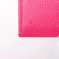 未使用級✨グッチ GGスプリーム×マーモント カードケース ウォレット ピンク グッチ GGマーモント レザー コンパクトウォレット ピンク