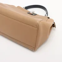 【VINTAGE】FENDI ピーカブー レザー 2wayハンドバッグ フェンディ ミニピーカブー レザー 2WAYハンドバッグ ベージュx