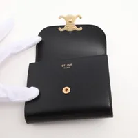 【CELINE】トリオンフ コンパクトウォレット ブラック CELINE】コンパクトウォレット トリオンフ 折りたたみ財布