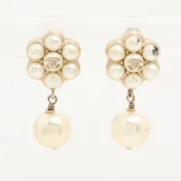 CHANEL ピアス（片耳のみ）パール×ゴールド シャネル CHANEL B14P ラウンド ピアス 丸 シャンパンゴールド