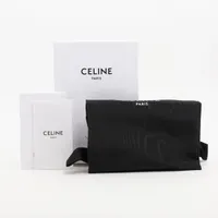 CÉLINE ブラック レザー コンパクトジップウォレット セリーヌ スモールジップウォレット エッセンシャル レザー