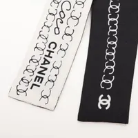 CHANEL オールドシャネル ココマークスカーフ シルク ブラック シャネル CHANEL スカーフ ストール ショール ココマーク ロゴ