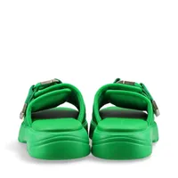 【美品】Bottega Veneta グリーン サンダル 42 ボッテガヴェネタ フラッシュ ファブリック サンダル 42 メンズ
