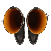 エルメス　ジャンピングブーツ　ロング　36 エルメス ジャンピング キャンバス×レザー ロングブーツ 36 1/2